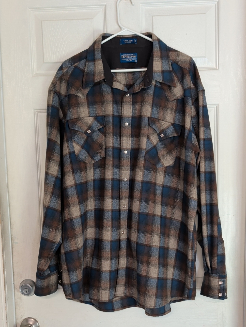Pendleton Archival Reissue 1981 Plaid Canyon Shirt Wool Western Pearl Snap XXL